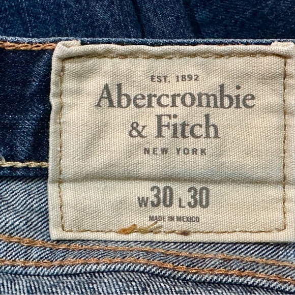 Abercrombie & Fitch Dark Skinny Jeans No Stretch Button Fly Womens 30x30 - BLUE - Picture 2 of 15